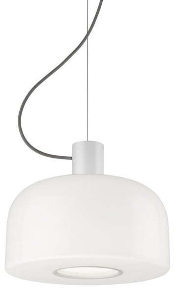 Lampa Wisząca FLOS, Bellhop Glass S1, ściemnialny, biały, salon, szkło, design