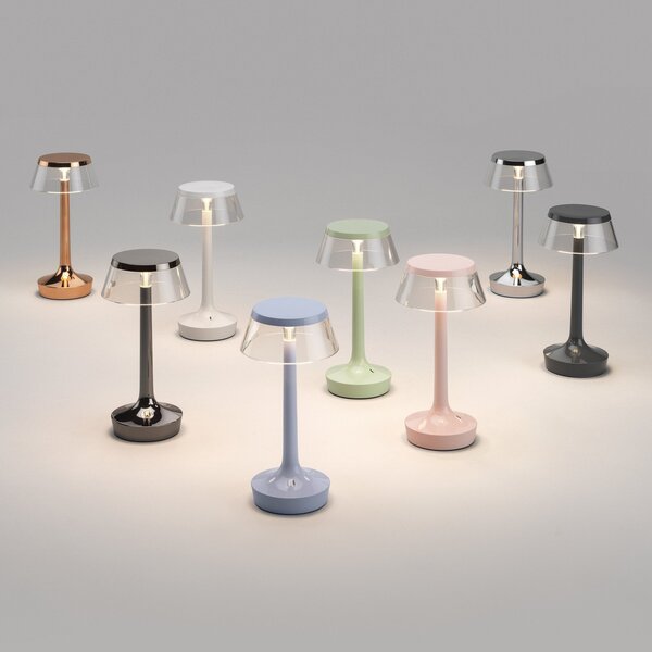 Lampa Stołowa FLOS, Bon jour unplugged, ściemnialny, miedziany, przedpokój, tworzywo sztuczne, design