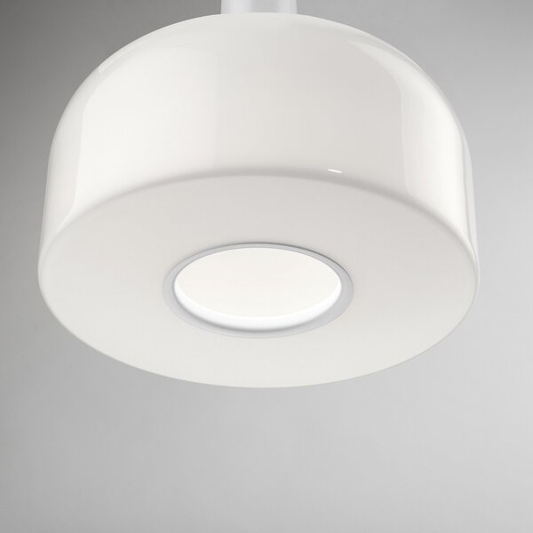 Lampa Wisząca FLOS, Bellhop Glass S1, ściemnialny, biały, salon, szkło, design