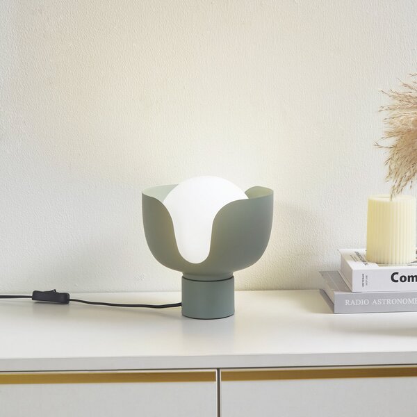Lampa Stołowa Lindby, Fiora, zielony, salon, metal, nowoczesny