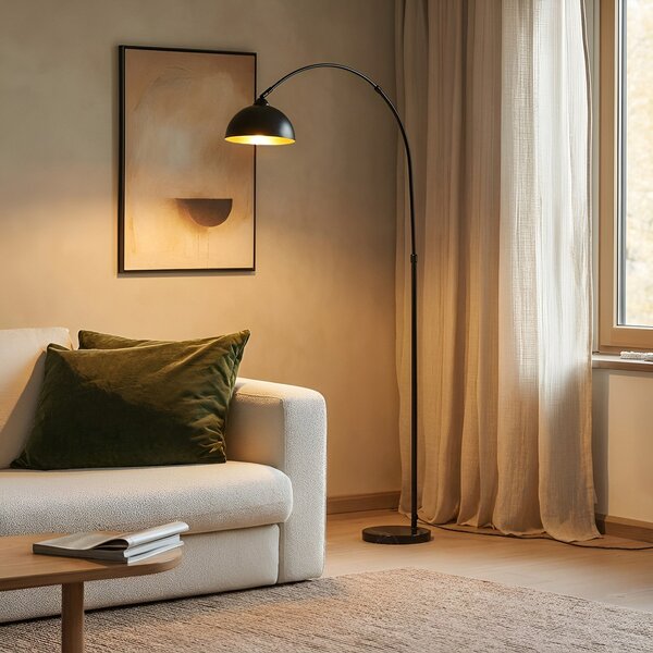 Lampa Podłogowa Lindby, Tonka, czarny, salon, metal, nowoczesny