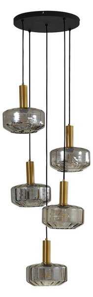 Lampa Wisząca Lindby, Hildur, ściemnialny, szary, jadalnia, szkło