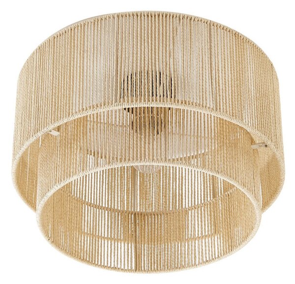 Lampa Sufitowa Lindby, Anuva, ściemnialny, beżowy, jadalnia, papier | karton, dworkowy | rustykalny