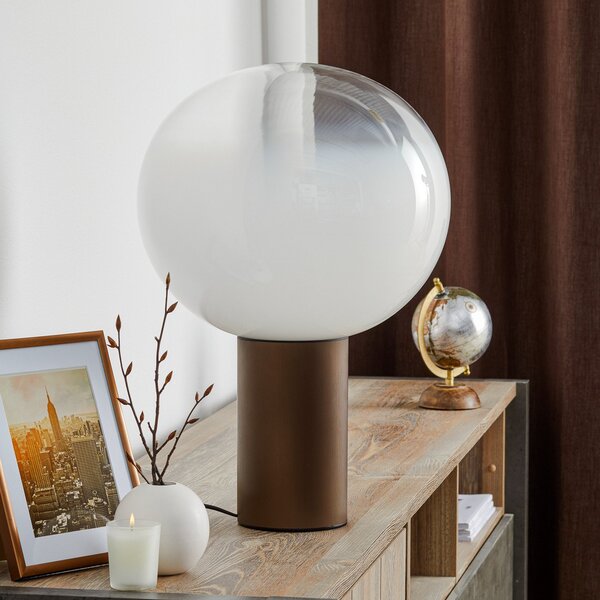 Lampa Stołowa Artemide, Laguna 37, ściemnialny, antyczny mosiądz, salon, szkło, design