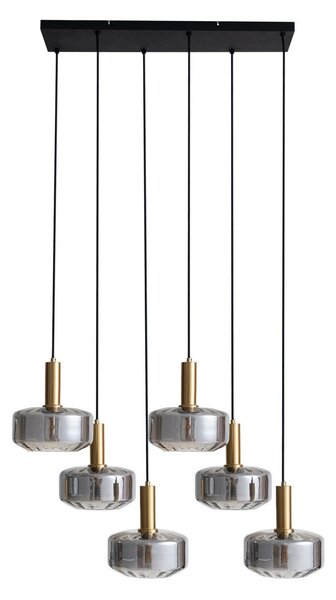 Lampa Wisząca Lindby, Hildur, ściemnialny, szary, jadalnia, szkło