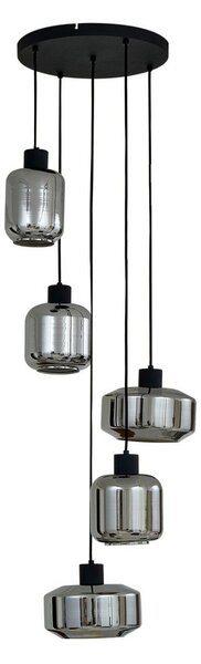 Lampa Wisząca Lindby, Hildur, ściemnialny, szary, salon, szkło