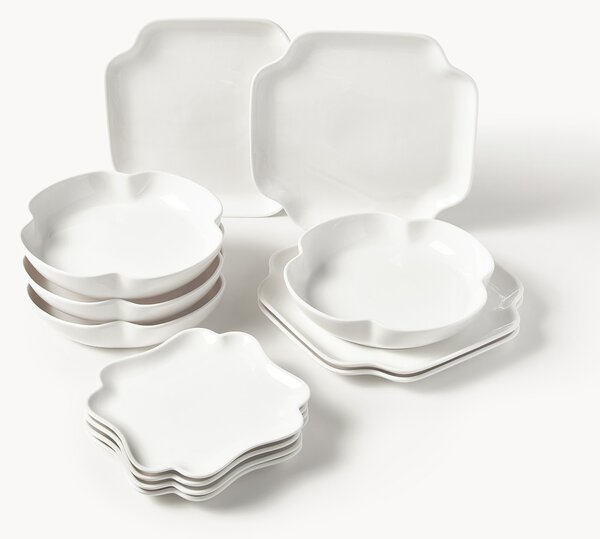 Komplet naczyń z porcelany Nera, dla 4 osób, 12 elem