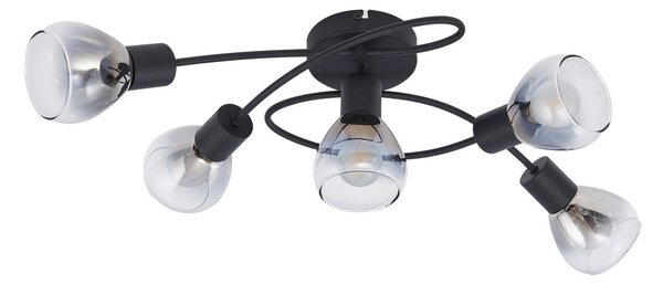 Lampa Sufitowa Lindby, Pendura, ściemnialny, szary, jadalnia, szkło, nowoczesny