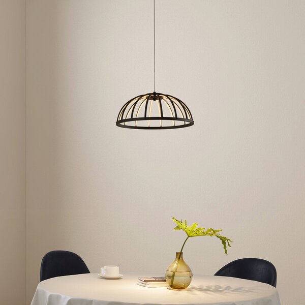 Lampa Wisząca Lucande, Attea, ściemnialny, czarny, salon, metal, nowoczesny