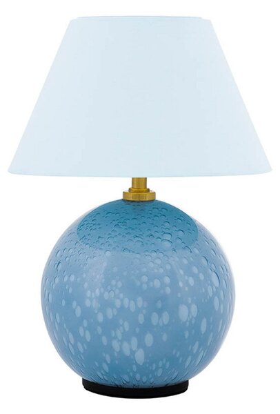 Lampa Stołowa Globen Lighting, IRIS, ściemnialny, niebieski, salon, szkło, vintage