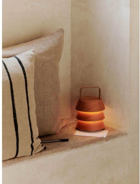 Lampa Stołowa ferm LIVING, drewniany, salon, drewno