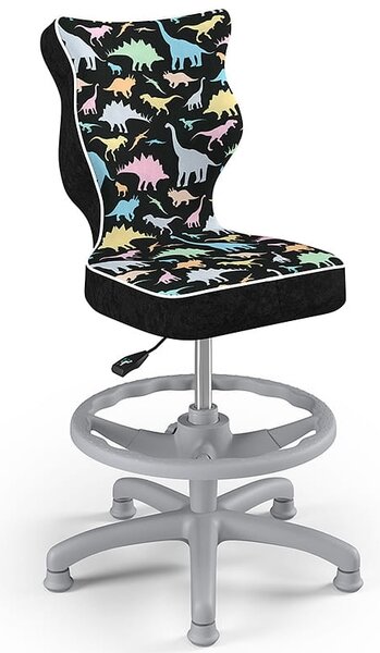 Krzesło dziecięce z wzorami i podnóżkiem Petit Grey rozmiar 3 (119-142 cm)