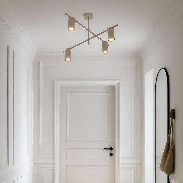 Lampa Sufitowa Lindby, Marilou, ściemnialny, beżowy, salon, metal, nowoczesny