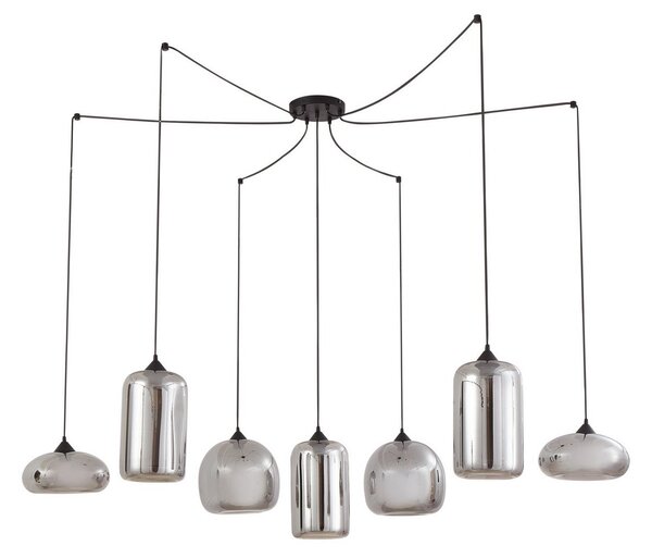 Lampa Wisząca Lindby, Marla, ściemnialny, czarny, salon, szkło, nowoczesny