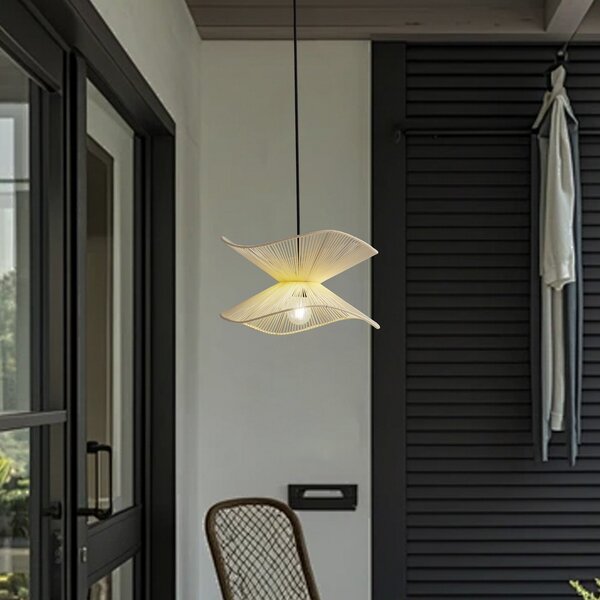 Zewnętrzna Lampa Lindby, Valdorin, ściemnialny, beżowy, taras, tkanina | tekstylia, nowoczesny
