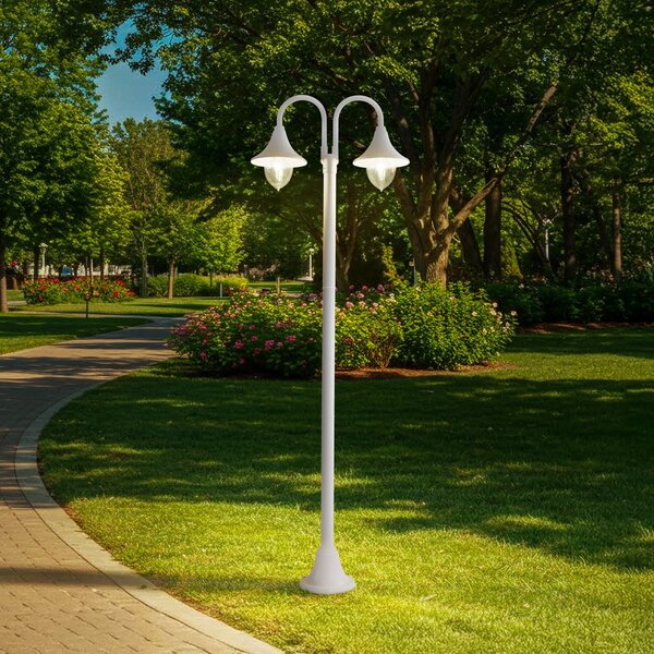 Zewnętrzna Lampa Lindby, Madea, ściemnialny, biały, aluminium, nowoczesny