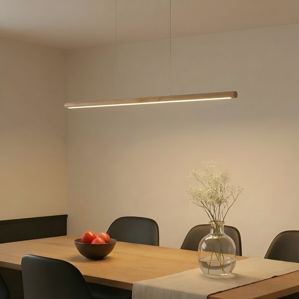Lampa Wisząca Lucande, Maruta, drewniany, jadalnia, drewno, nowoczesny