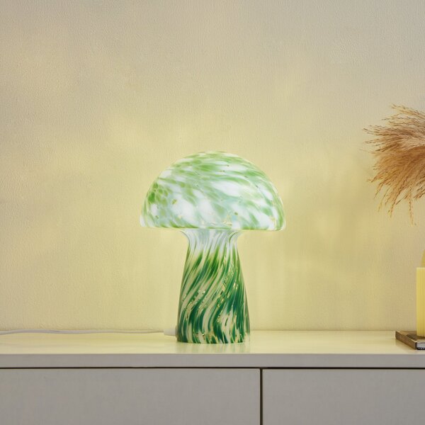Lampa Stołowa Lindby, Hubi, zielony, salon, szkło, nowoczesny