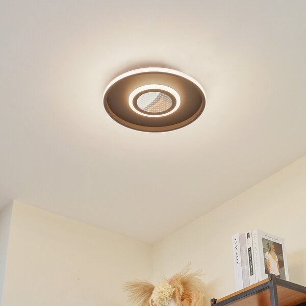 Lampa Sufitowa Lindby, Selian, ściemnialny, czarny, salon, metal, nowoczesny