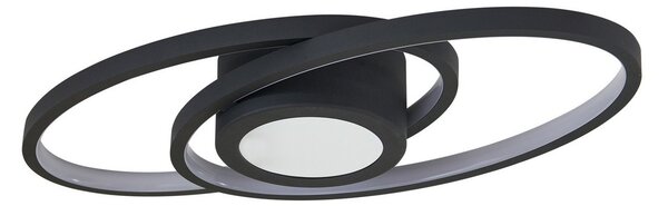 Lampa Sufitowa Lindby, Thalina, ściemnialny, czarny, salon, metal, nowoczesny