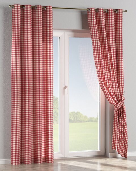 Zasłona na kółkach 1 szt. kolor czerwony tkanina wzorzysta