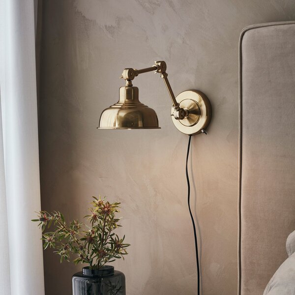 Lampa Ścienna Markslöjd, Grimstad, ściemnialny, złoty | mosiężny, salon, metal