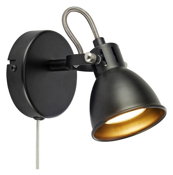 Lampa Ścienna Markslöjd, czarny, salon, metal