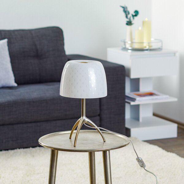 Lampa Stołowa Foscarini, Lumiere, biały, salon, szkło, design