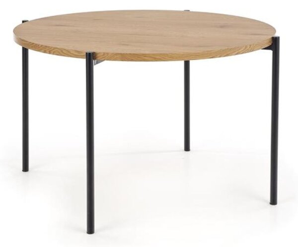 Stół okrągły Morgan, loftowy, minimalistyczny, drewniany