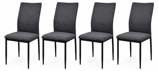 INSPIRO Krzesła IK-10 szary welur nr 40, nogi czarne – zestaw 4 szt