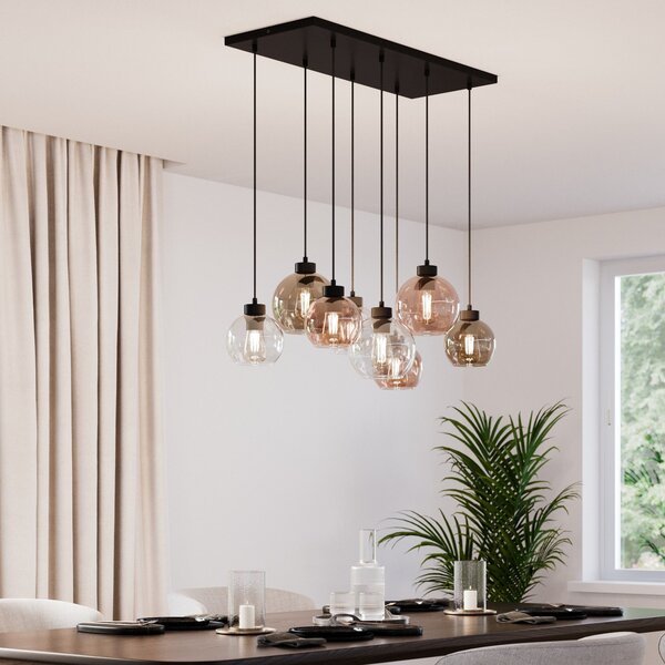 Lampa Wisząca TK Lighting, Cubus, ściemnialny, wielokolorowy, salon, szkło, nowoczesny