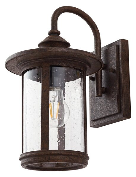 Zewnętrzna Lampa Lindby, Zayn, ściemnialny, brąz rdzawy, taras, aluminium, antyczny