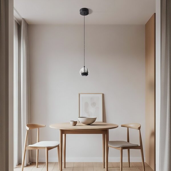 Lampa Wisząca Lucande, Hayley, czarny, salon, szkło, design