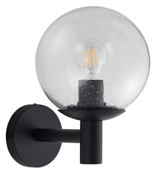 Zewnętrzna Lampa Lindby, Dangan, ściemnialny, czarny, balkon, szkło, nowoczesny
