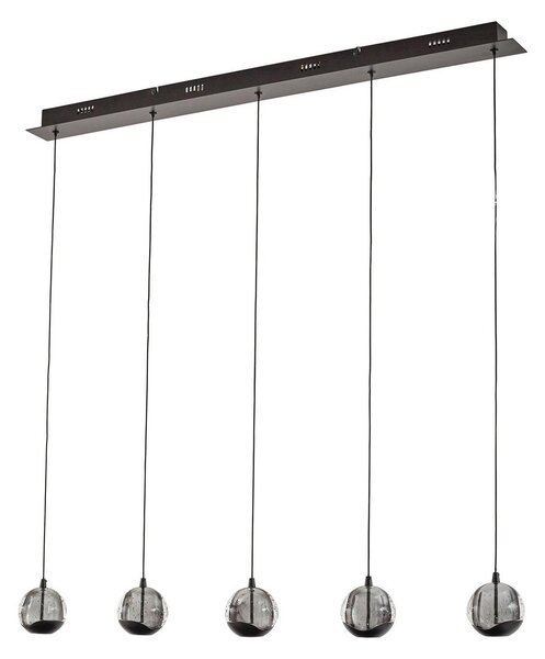 Lampa Wisząca Lucande, Hayley, czarny, salon, szkło, design
