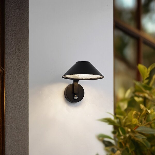 Zewnętrzna Lampa Lindby, Capelo, czarny, balkon, aluminium, nowoczesny