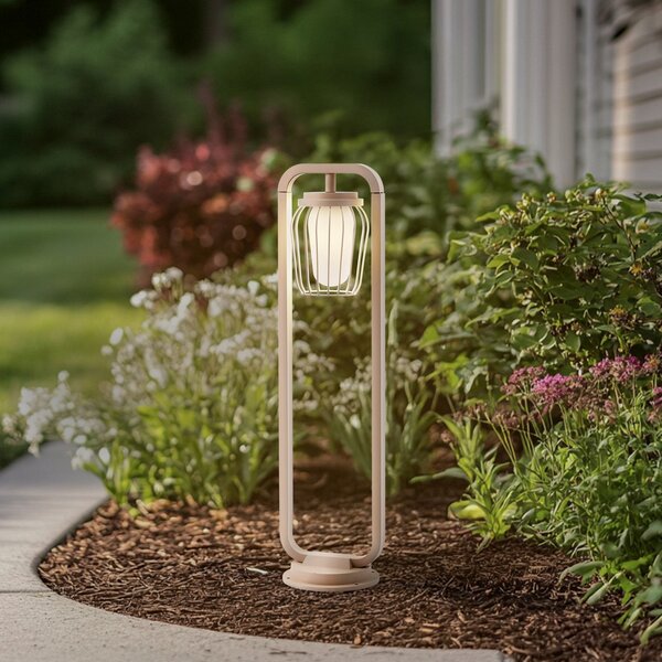 Zewnętrzna Lampa Lucande, Chandan, ściemnialny, beżowy, taras, aluminium, nowoczesny