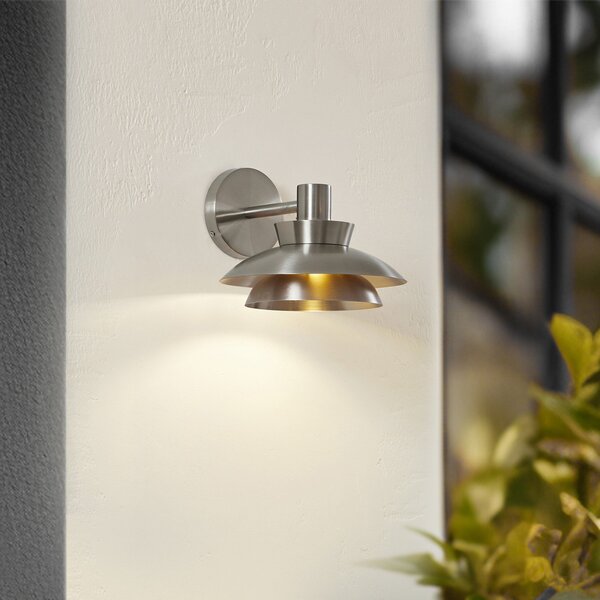 Zewnętrzna Lampa Lucande, Thais, ściemnialny, metaliczny, taras, stal szlachetna, nowoczesny