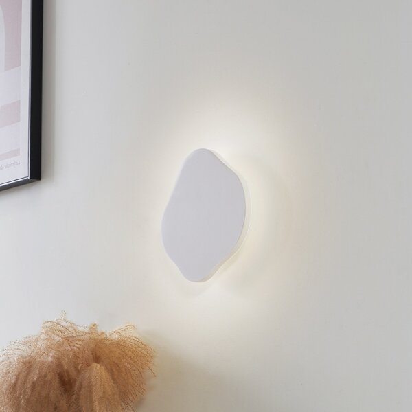 Lampa Ścienna Lindby, Nielson, ściemnialny, biały, salon, gips | glina, nowoczesny