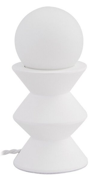 Lampa Stołowa Lindby, Nielson, biały, salon, gips | glina, nowoczesny