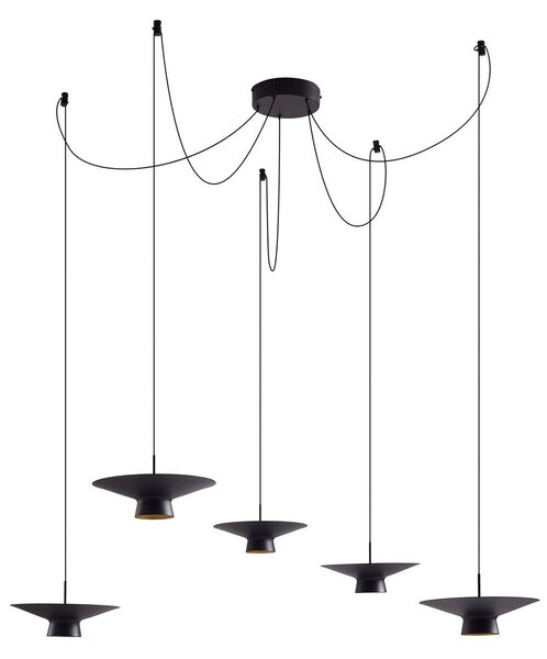 Lampa Wisząca Lindby, Norvind, ściemnialny, czarny, jadalnia, metal, nowoczesny