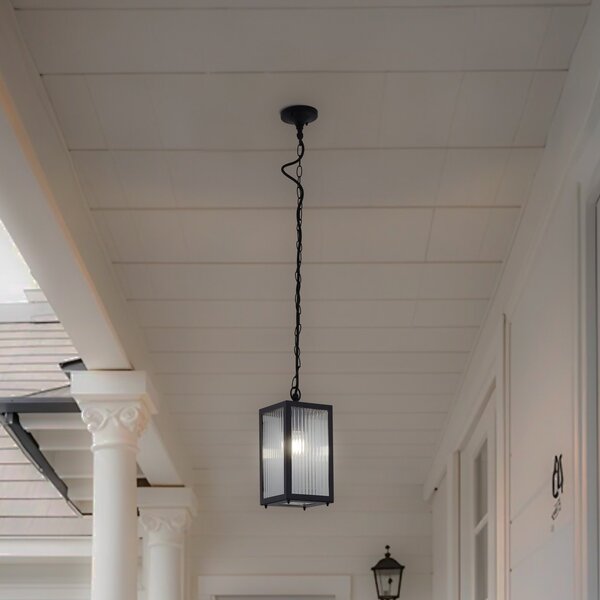 Zewnętrzna Lampa Lindby, Bolgar, ściemnialny, czarny, taras, metal, nowoczesny