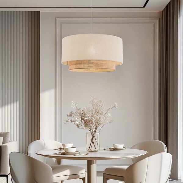 Lampa Wisząca Duolla, Boho, ściemnialny, beżowy, sypialnia, metal, boho