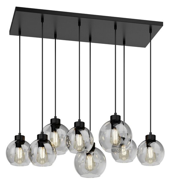 Lampa Wisząca TK Lighting, Cubus, ściemnialny, szary, salon, szkło, nowoczesny