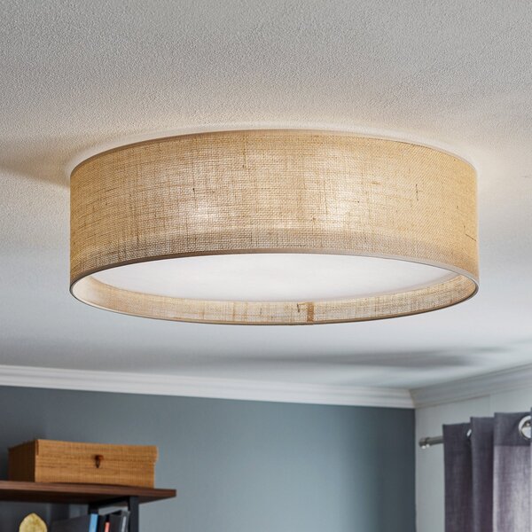 Lampa Sufitowa TK Lighting, Juta, ściemnialny, beżowy, salon, tkanina | tekstylia
