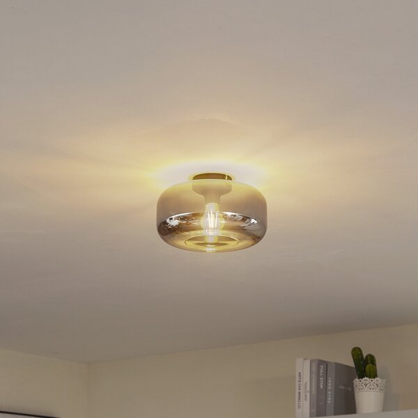 Lampa Sufitowa Lindby, Hildur, ściemnialny, szary, jadalnia, szkło