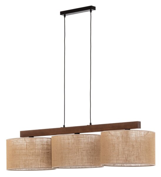 Lampa Wisząca TK Lighting, Juta, ściemnialny, beżowy, salon, tkanina | tekstylia