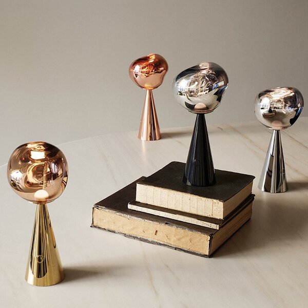 Zewnętrzna Lampa Tom Dixon, Melt, ściemnialny, złoty | mosiężny, taras, tworzywo sztuczne, design