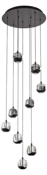 Lampa Wisząca Lucande, Hayley, czarny, salon, szkło, design