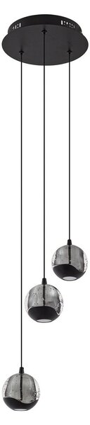 Lampa Wisząca Lucande, Hayley, czarny, salon, szkło, design